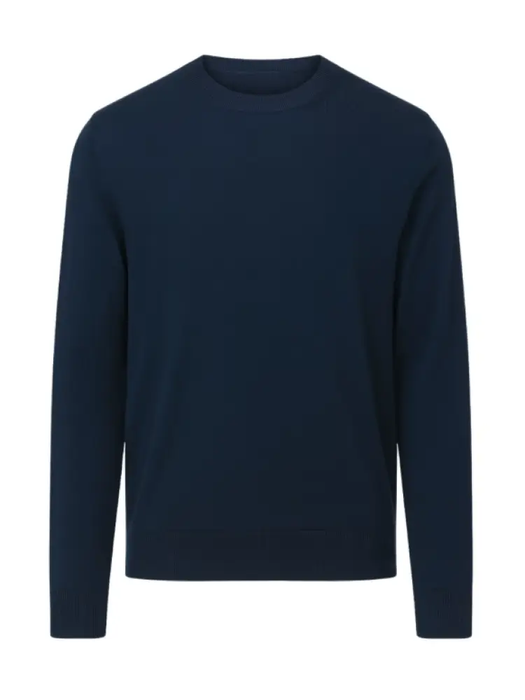 maglione a girocollo in cotone blu