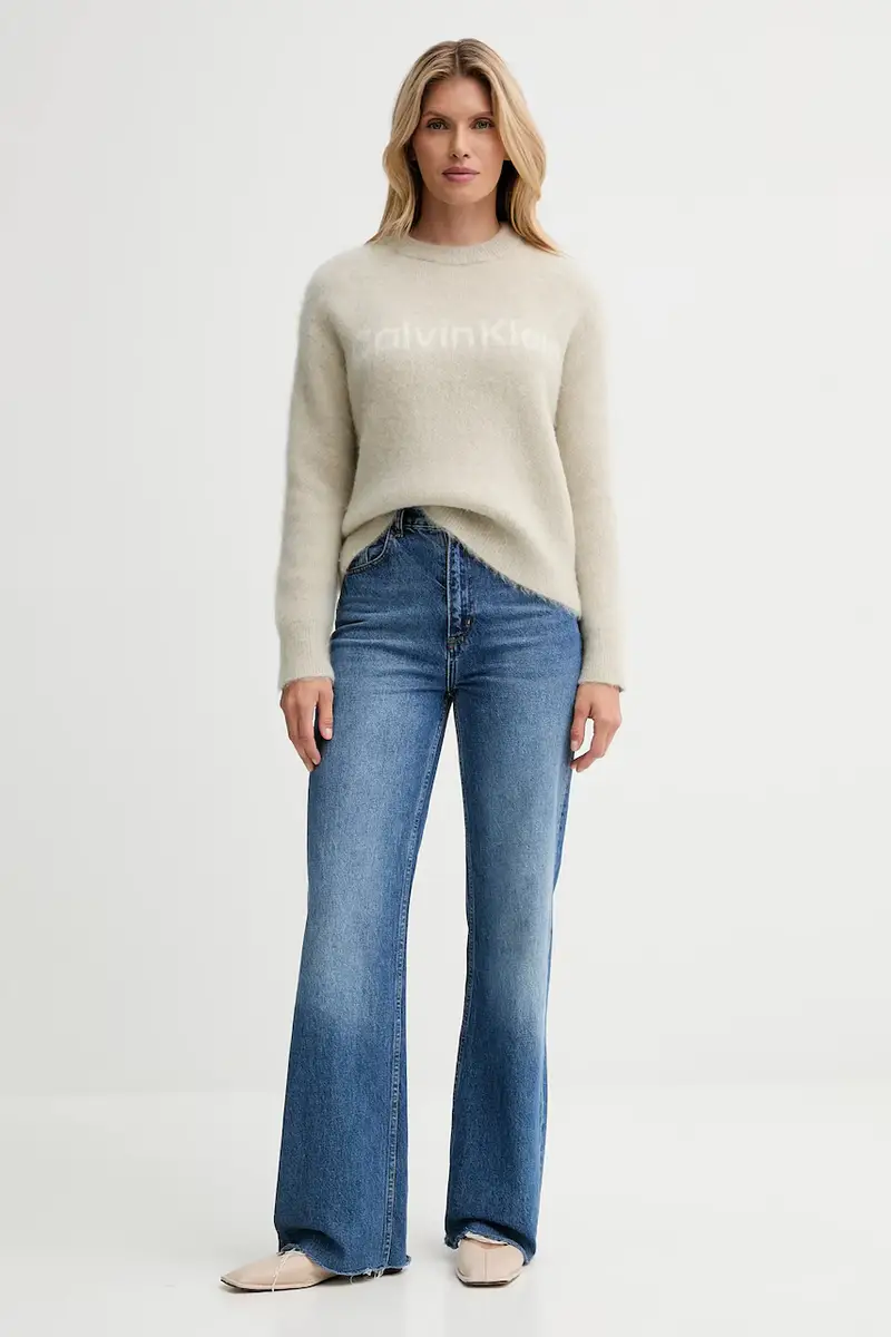 maglione con lana colore beige LV044D359G miniatura 2