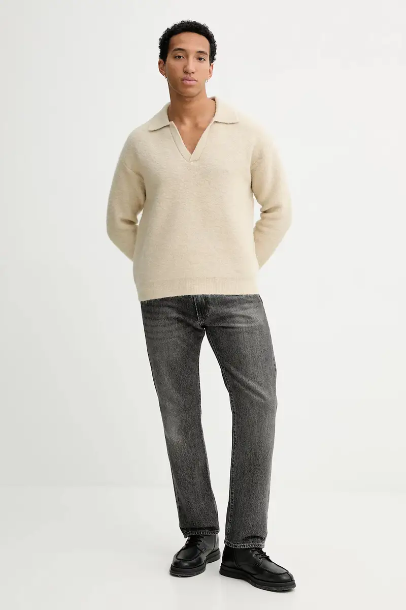 maglione con lana colore beige LV04LD307G miniatura 2