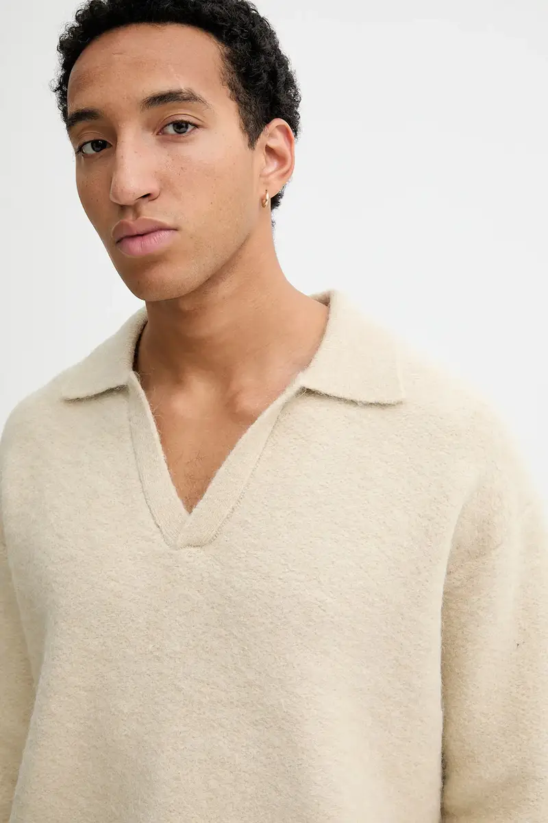 maglione con lana colore beige LV04LD307G miniatura 4