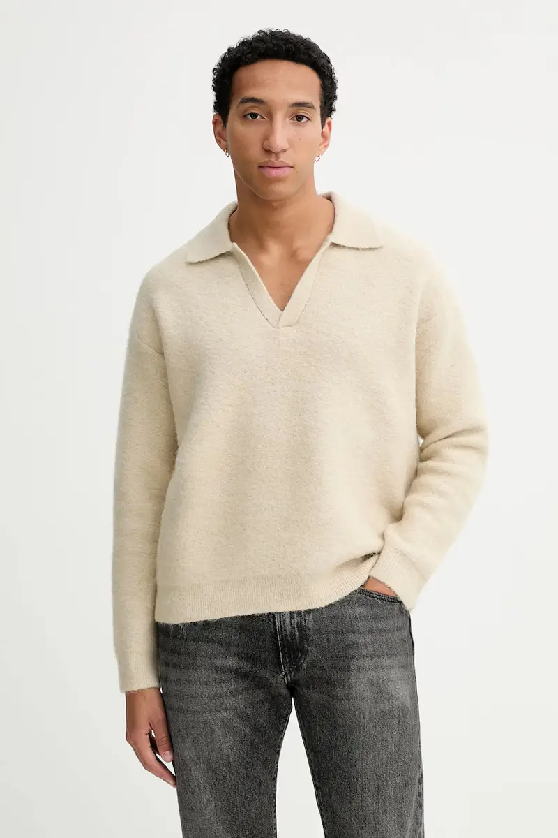 maglione con lana colore beige LV04LD307G