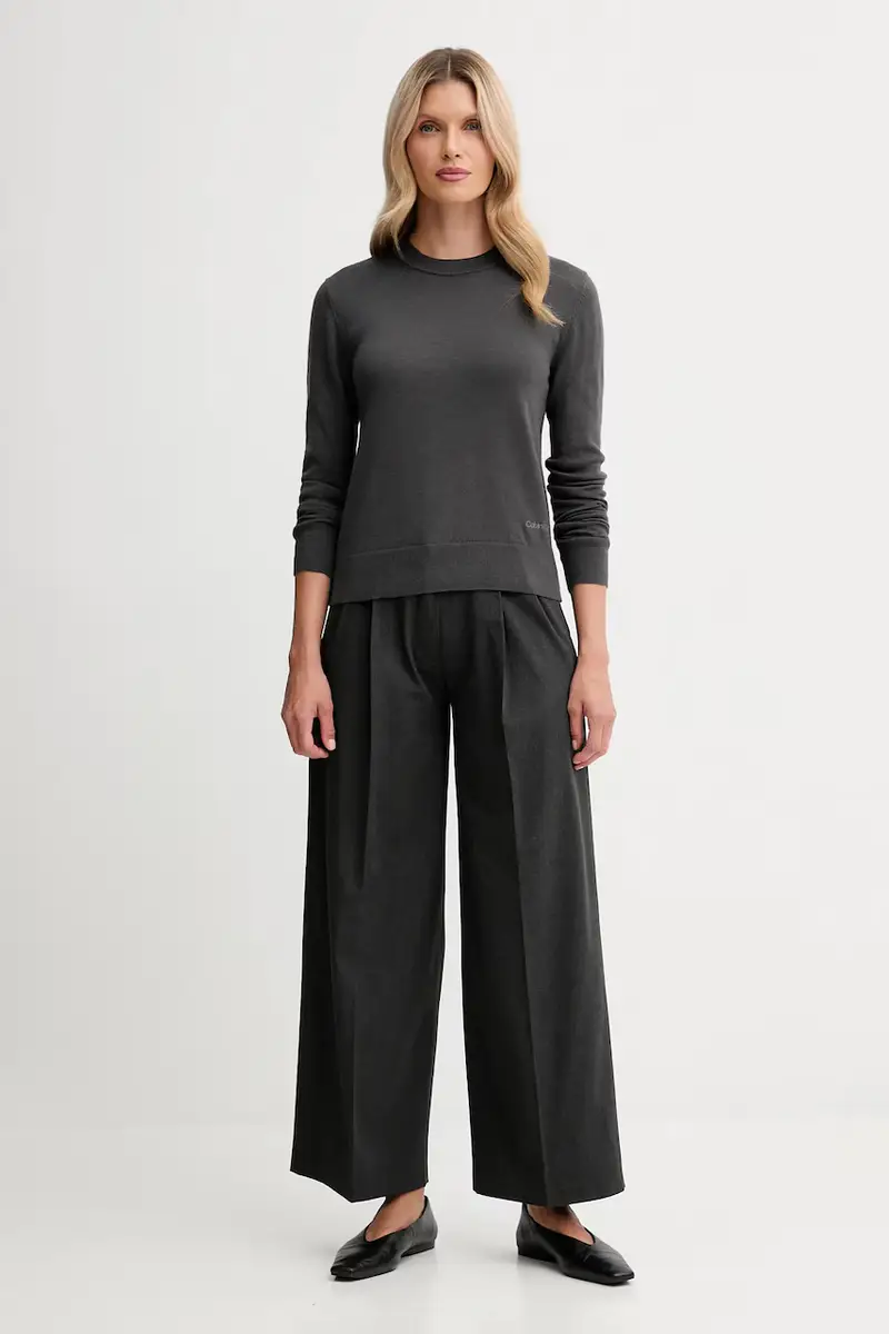 maglione con lana colore grigio LV044D370G miniatura 2