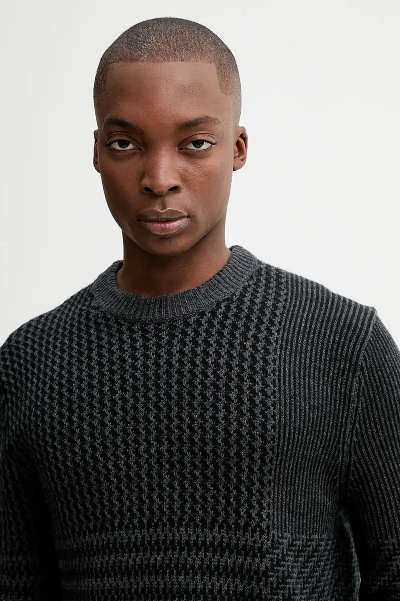 maglione con lana colore grigio LV04LD306G miniatura 4