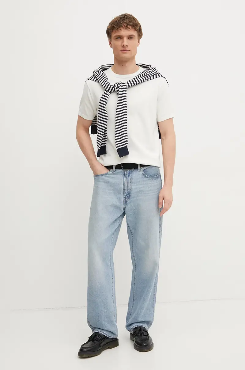 maglione in cotone uomo colore beige K10K114485 miniatura 2