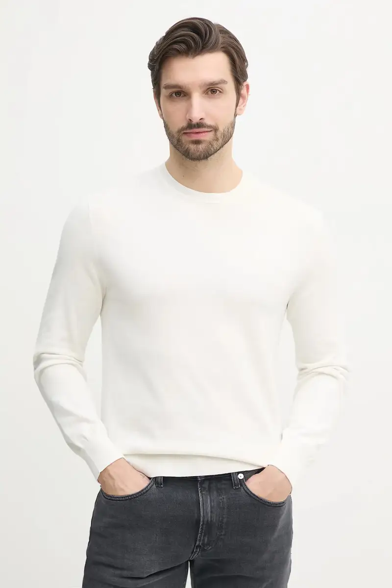 maglione in cotone uomo colore bianco LV040BM343