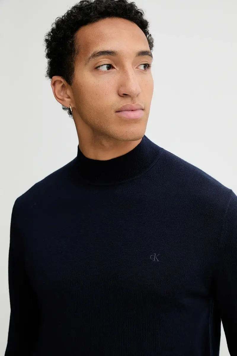 maglione in lana uomo colore blu navy LV04LE309G miniatura 4