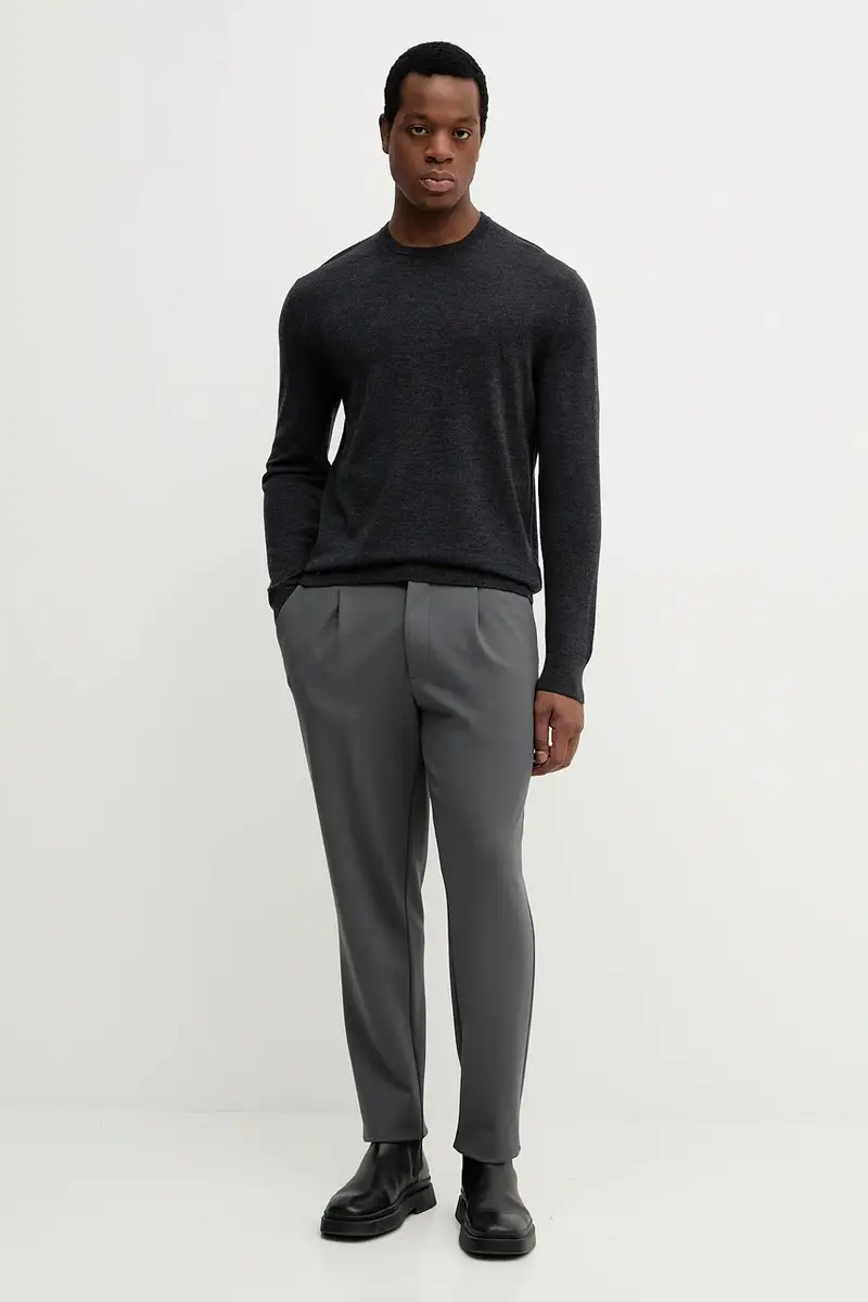 maglione in lana uomo colore grigio LV04LB305G miniatura 2