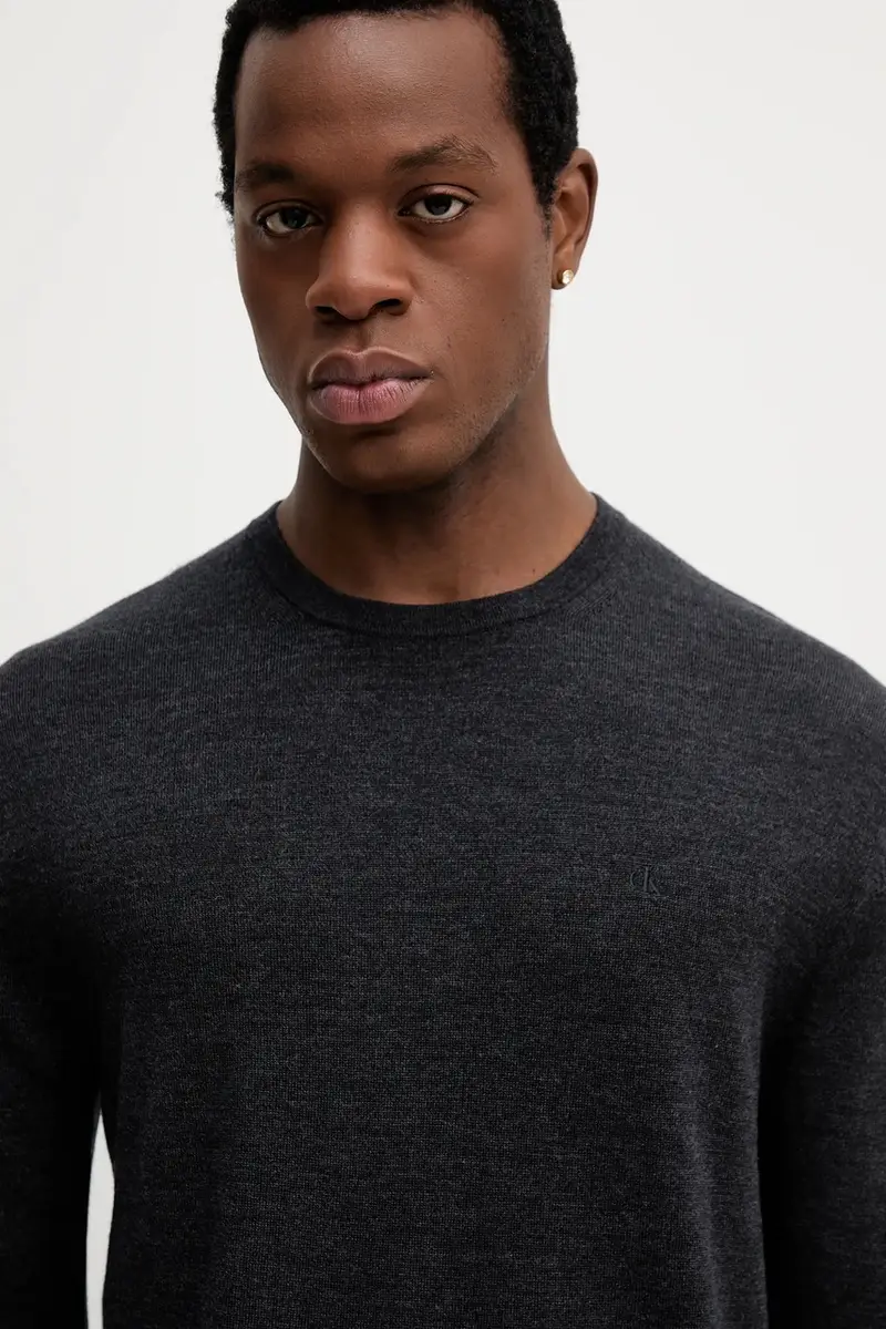 maglione in lana uomo colore grigio LV04LB305G miniatura 4