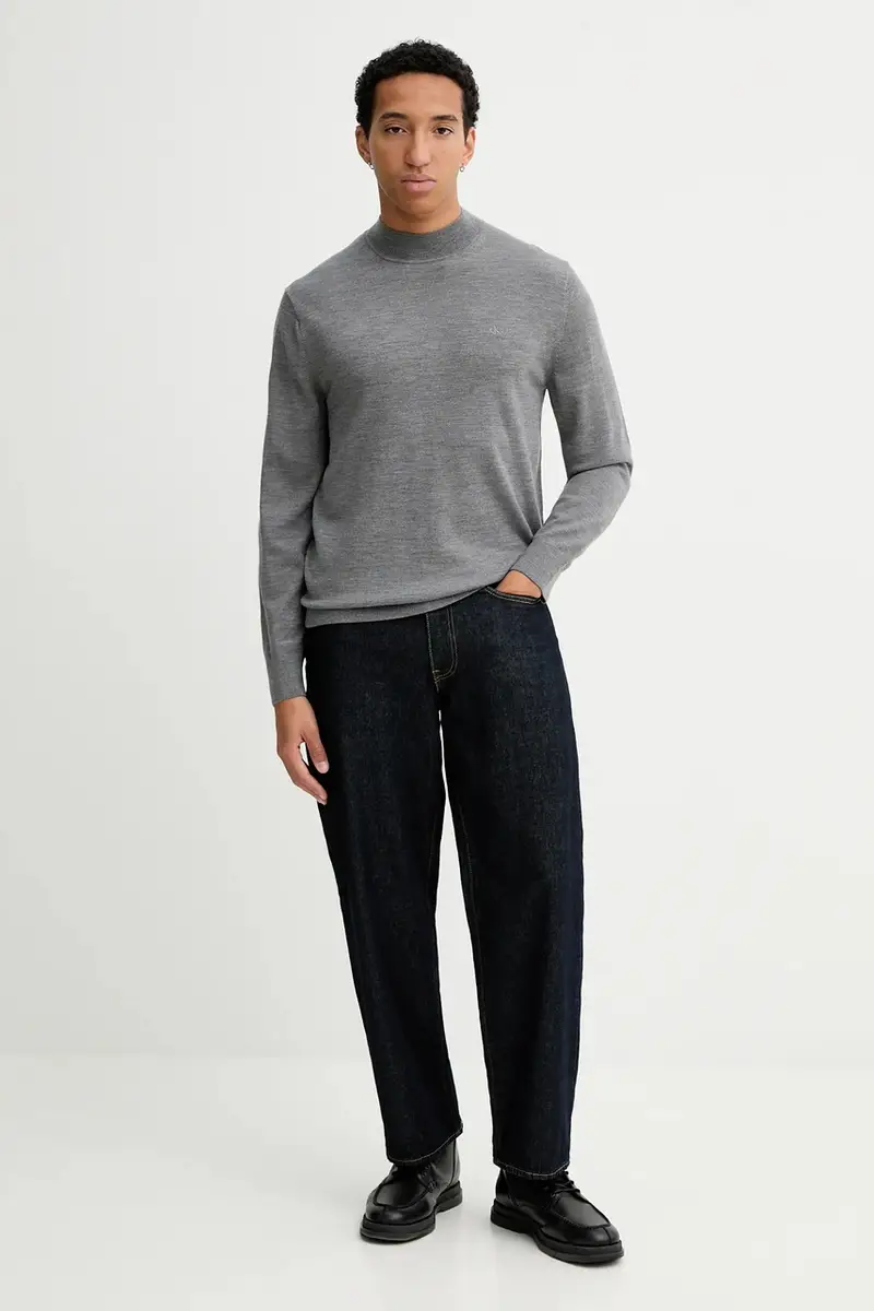 maglione in lana uomo colore grigio LV04LE309G miniatura 2