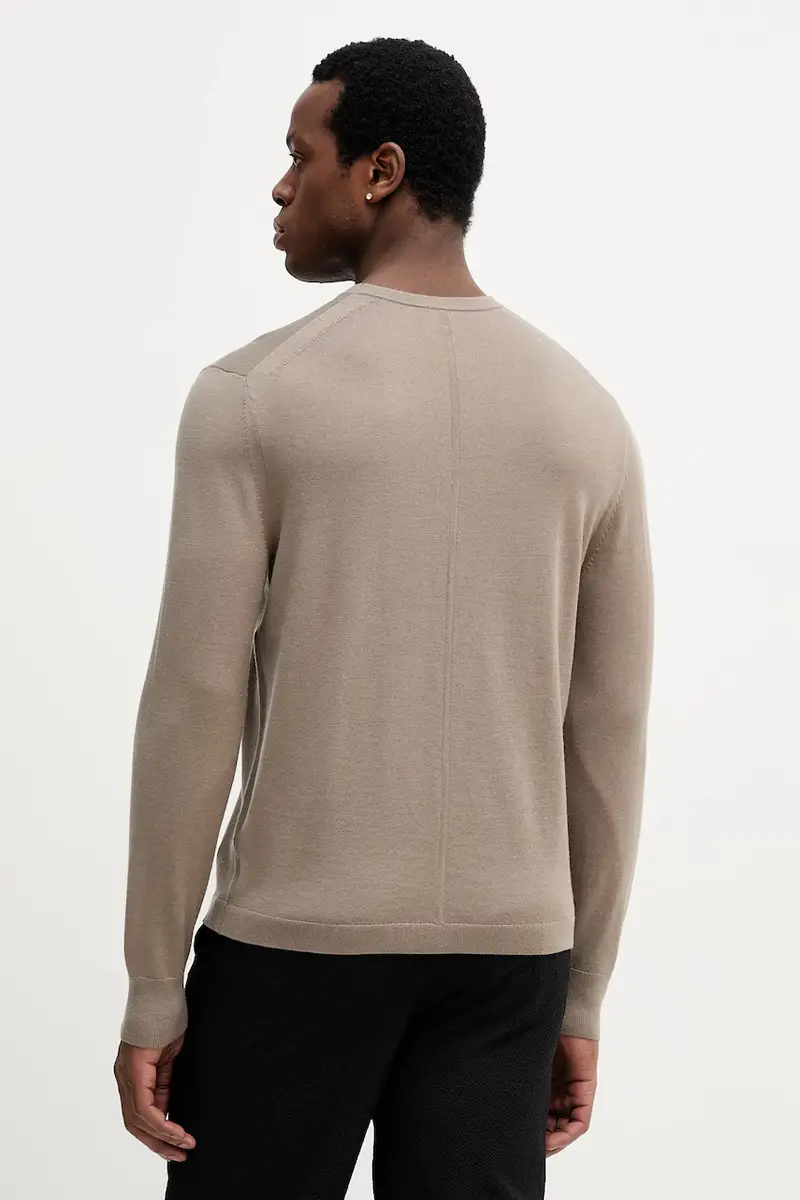 maglione in lana uomo colore marrone LV04LB305G Beige miniatura 3