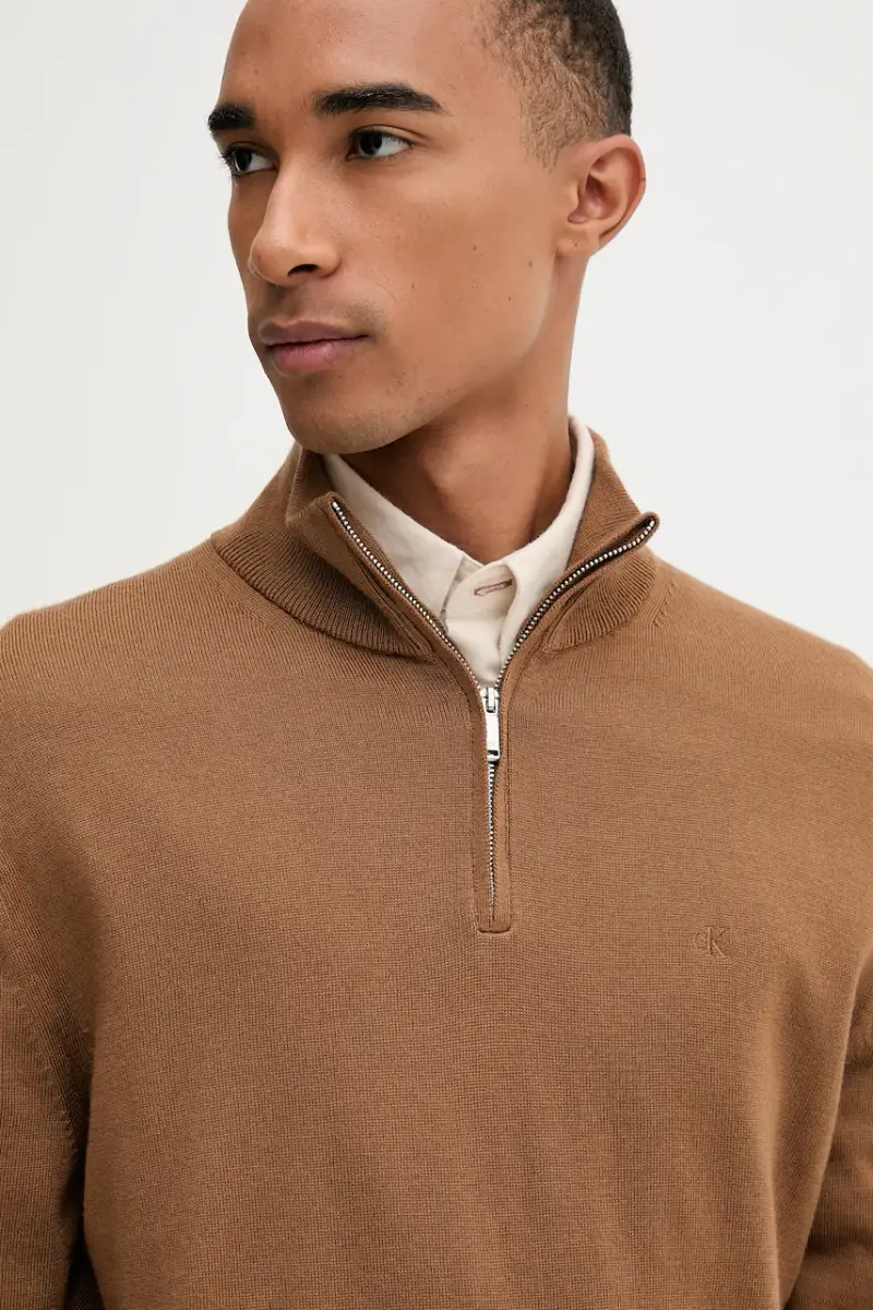 maglione in lana uomo colore marrone LV04LD318G miniatura 4