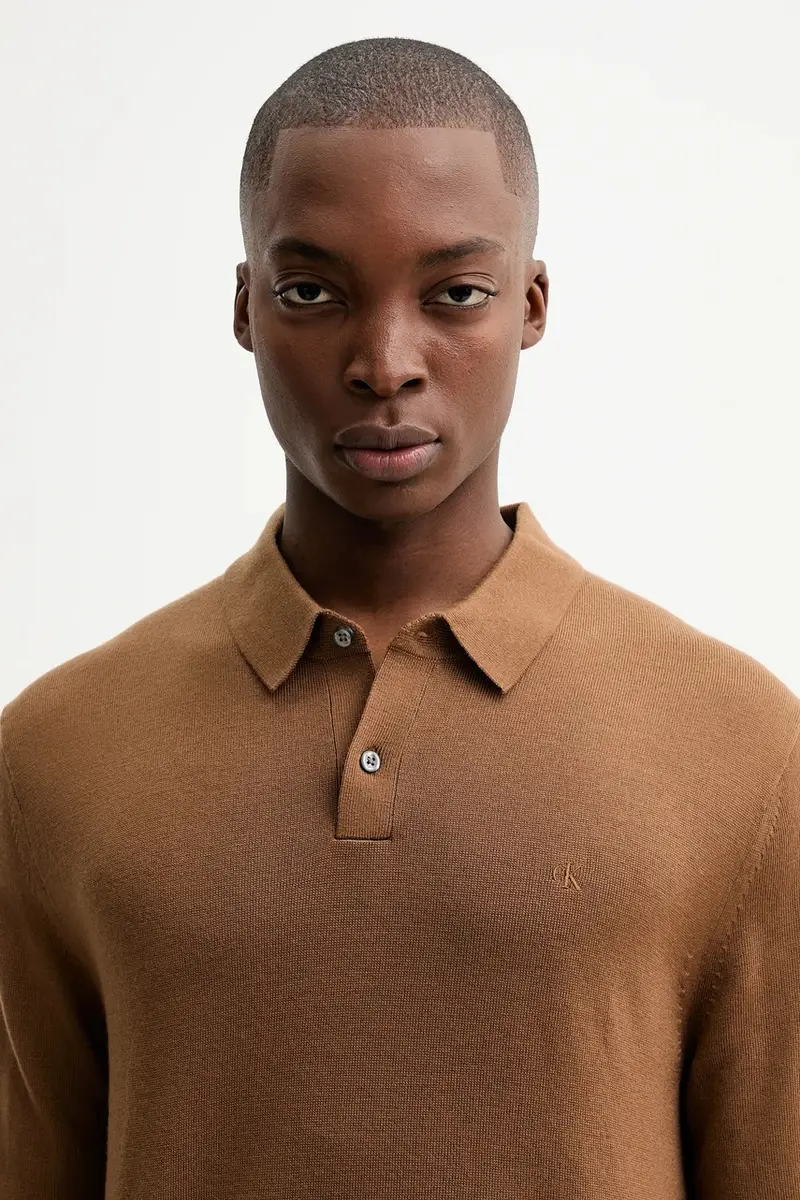 maglione in lana uomo colore marrone LV04LD319G miniatura 4