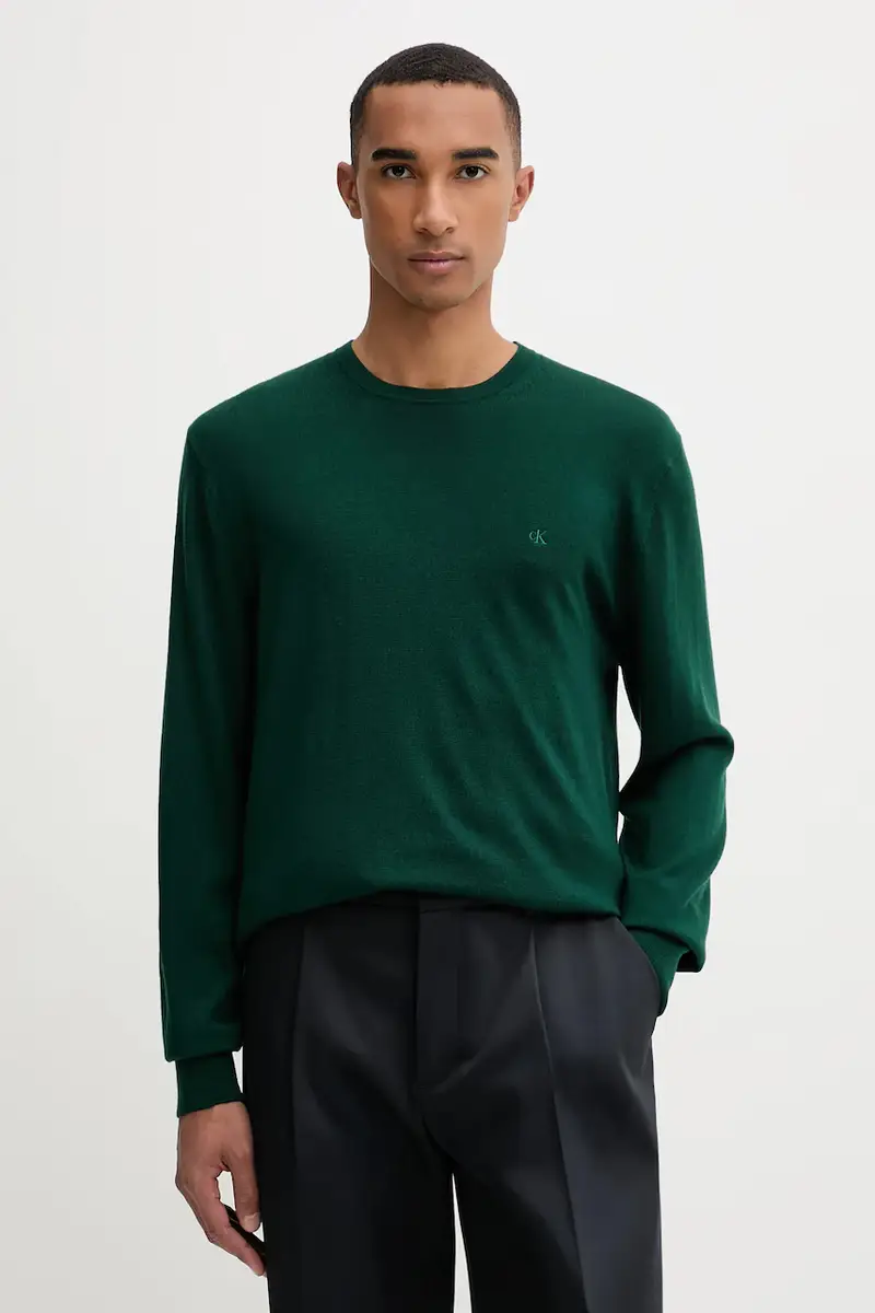 maglione in lana uomo colore verde LV04LB305G