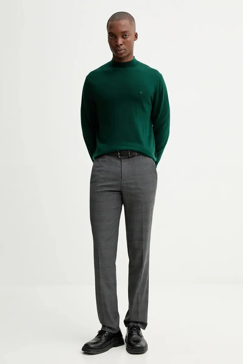 maglione in lana uomo colore verde LV04LE309G miniatura 2