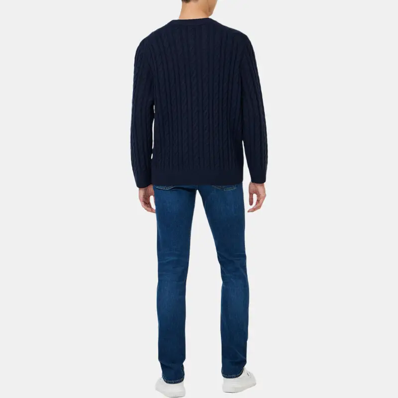 Maglione Uomo Calvin Klein Maglia a Cavi Girocollo Manica Lunga Blu Navy J327405-CHW M miniatura 3