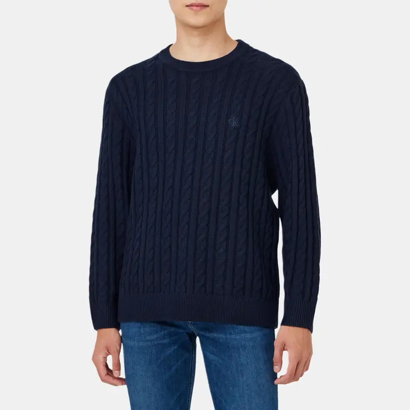 Maglione Uomo Calvin Klein Maglia a Cavi Girocollo Manica Lunga Blu Navy J327405-CHW M miniatura 4