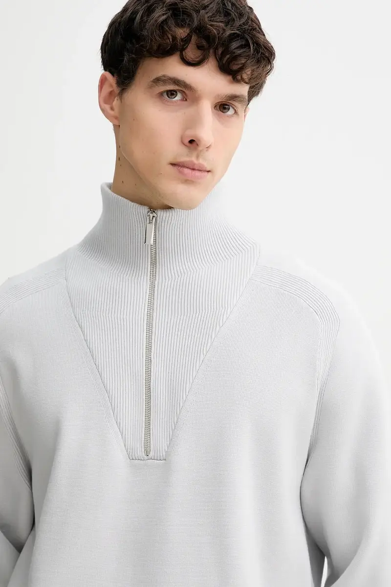 maglione uomo colore grigio LV040BM333 miniatura 4