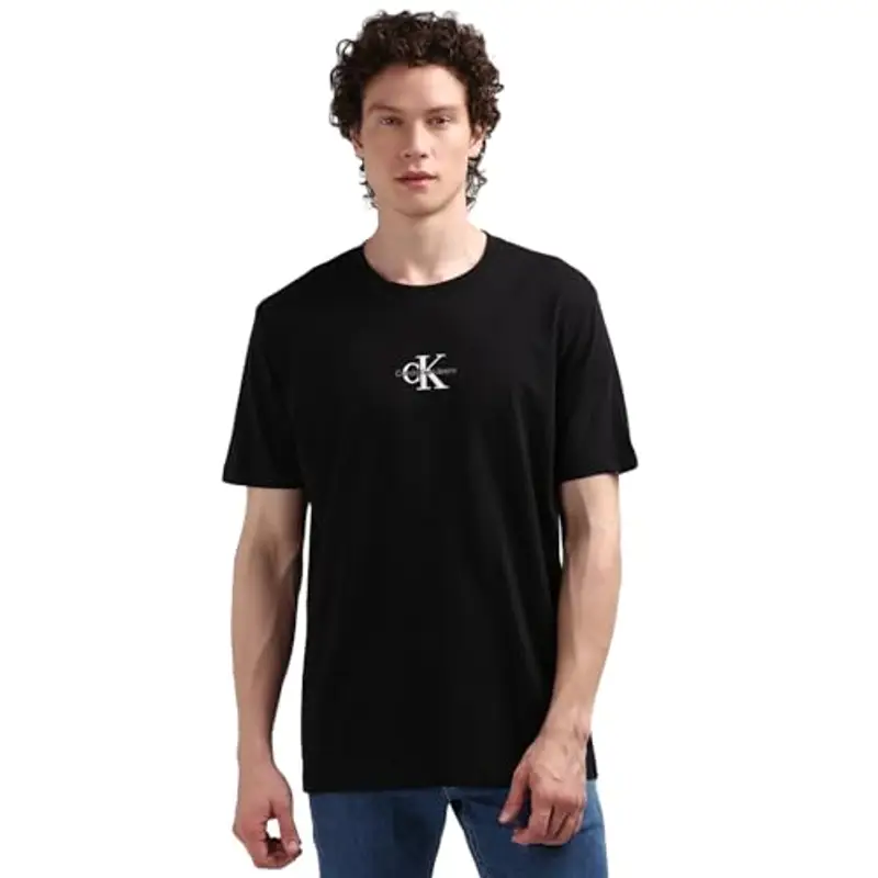 Calvin Klein Monologo Tee J30J325649, Maglietta a Maniche Corte, Uomo, Nero (CK Black), M