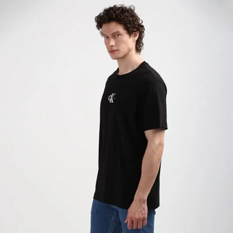 Calvin Klein Monologo Tee J30J325649, Maglietta a Maniche Corte, Uomo, Nero (CK Black), M miniatura 2