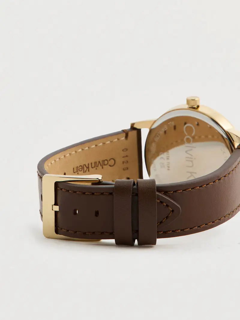 Orologio analogico marrone / oro / bianco miniatura 3