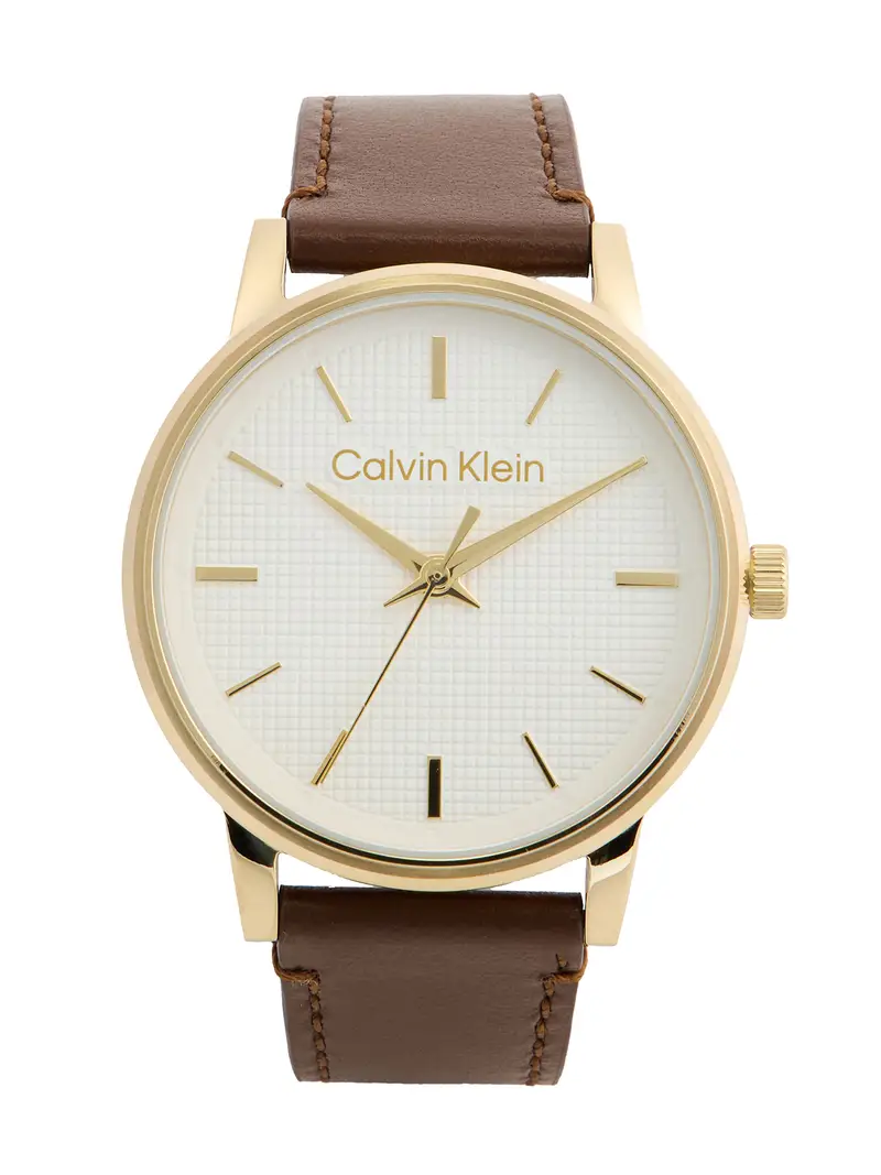 Orologio analogico marrone / oro / bianco