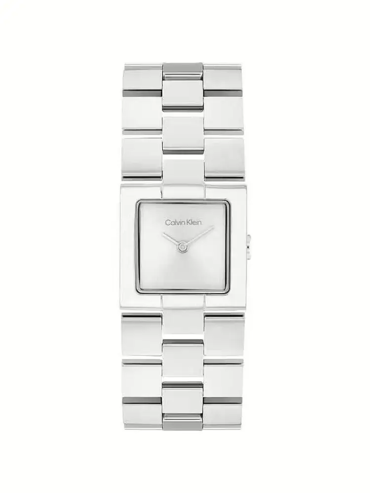 orologio con cassa in acciaio argentato