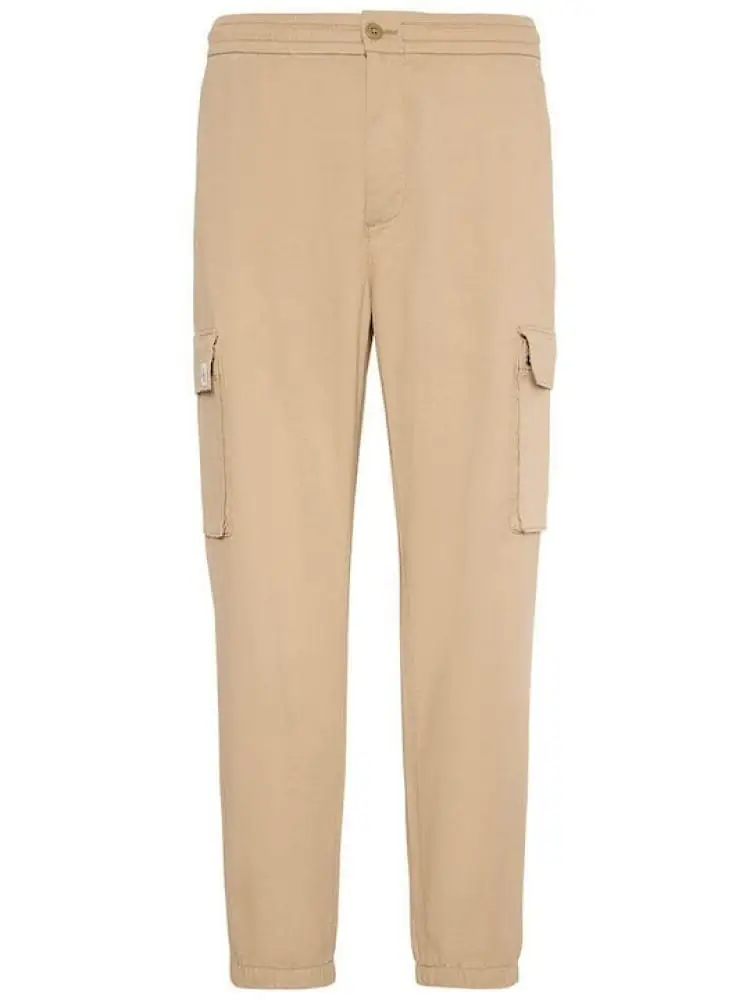 pantalone beige uomo cargo