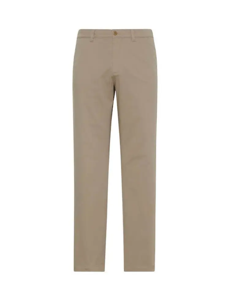 pantalone beige uomo chino in cotone slim logo sul retro