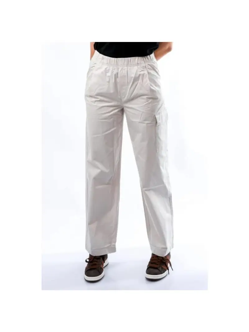 Calvin Klein pantalone bianco donna cargo logo sul lato