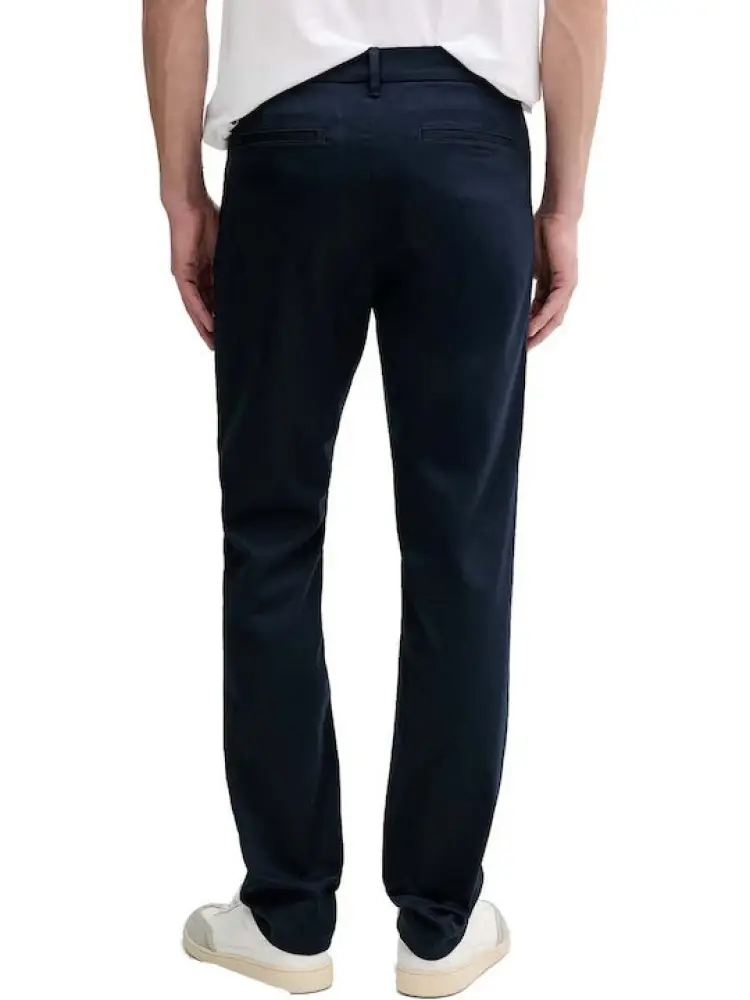 pantalone blu navy uomo in cotone slim fitpatch logo sul retro miniatura 2