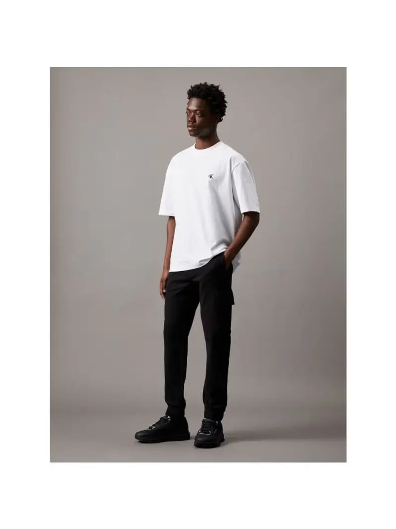 pantalone calvin klein woven label hwk nero