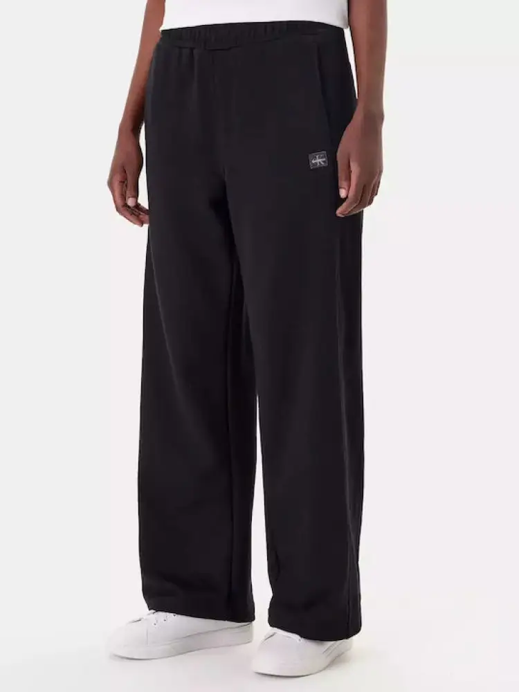 pantalone di tuta nero donna in cotone logo sul lato