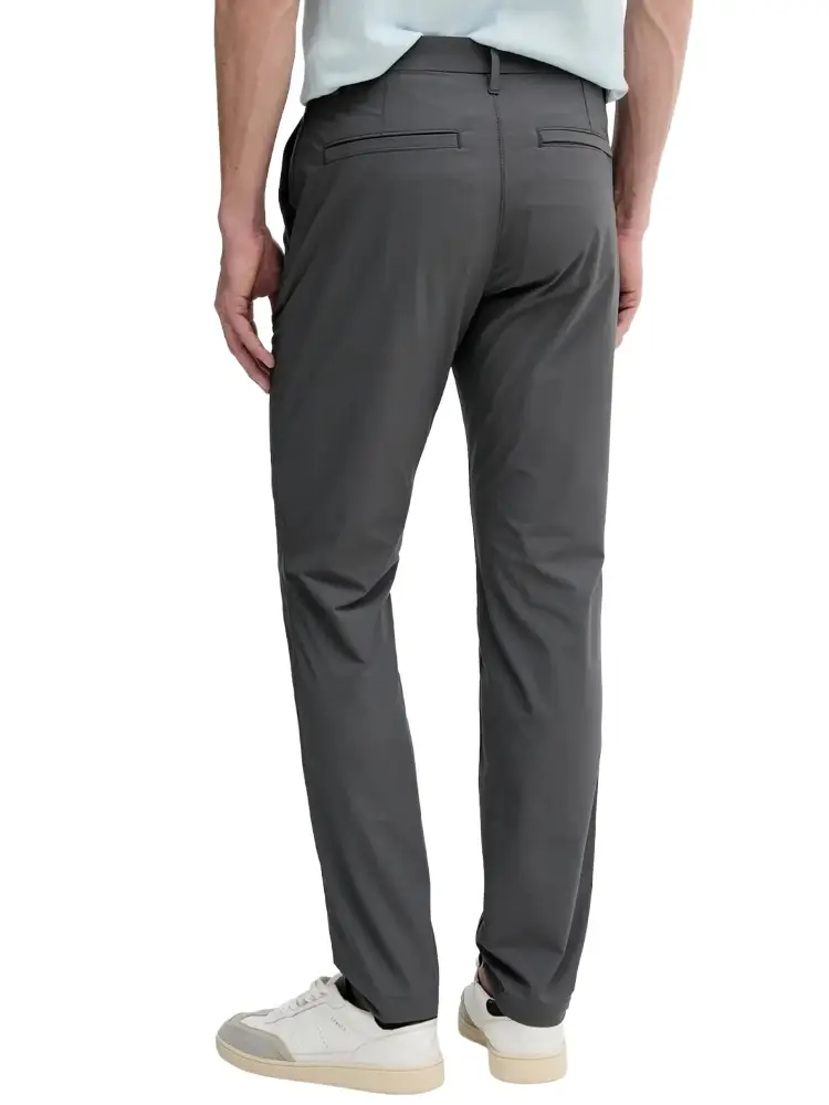 pantalone grigio scuro uomo in cotone mini logo sul retro miniatura 2