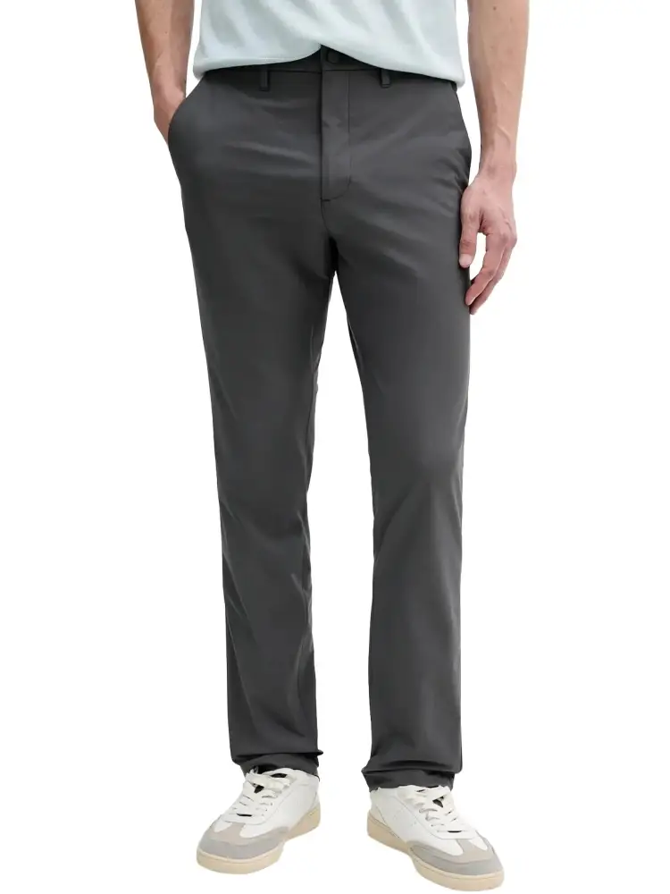 pantalone grigio scuro uomo in cotone mini logo sul retro