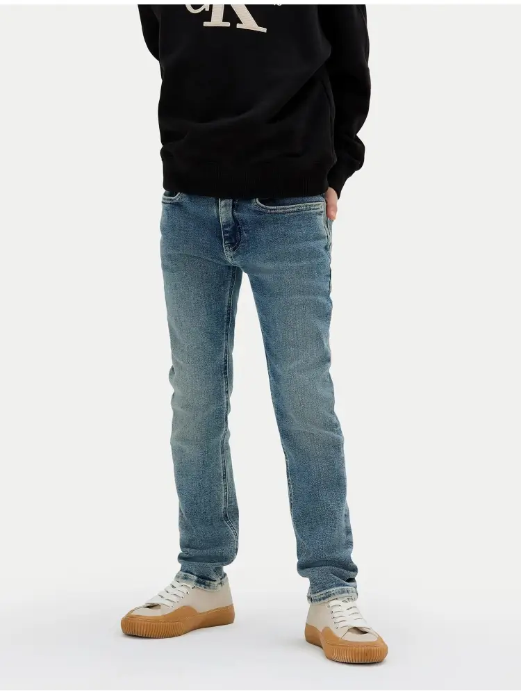 pantalone in denim bambino medium patch logo sul retro