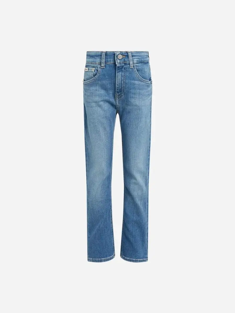 Calvin Klein pantalone in denim bambino patch logo sul retro