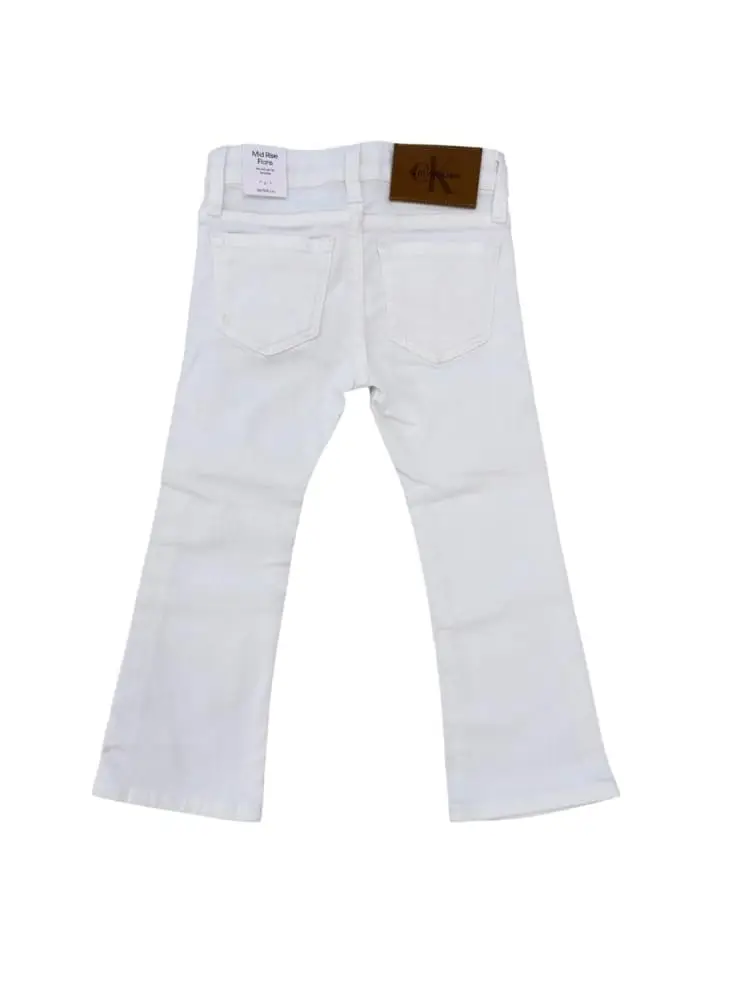 pantalone in denim bianco bambina con logo miniatura 2