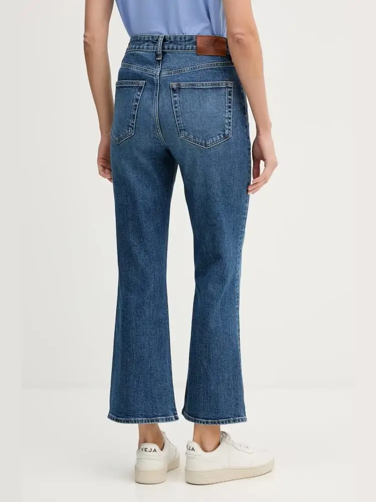 pantalone in denim donna logo sul retro miniatura 2