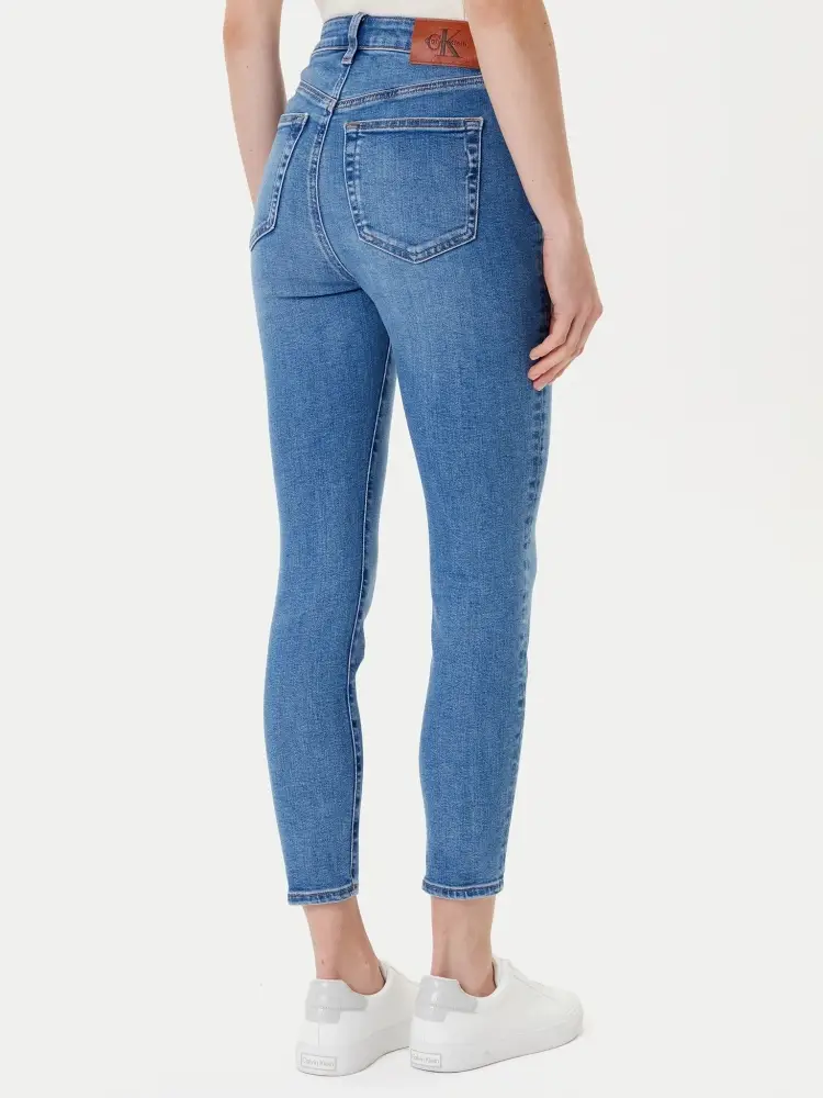 pantalone in denim donna skinny patch logo sul retro miniatura 2