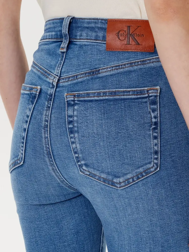 pantalone in denim donna skinny patch logo sul retro miniatura 3