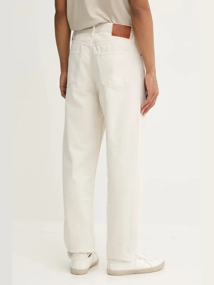 pantalone in denim ecru uomo regular patch logo sul retro miniatura 2