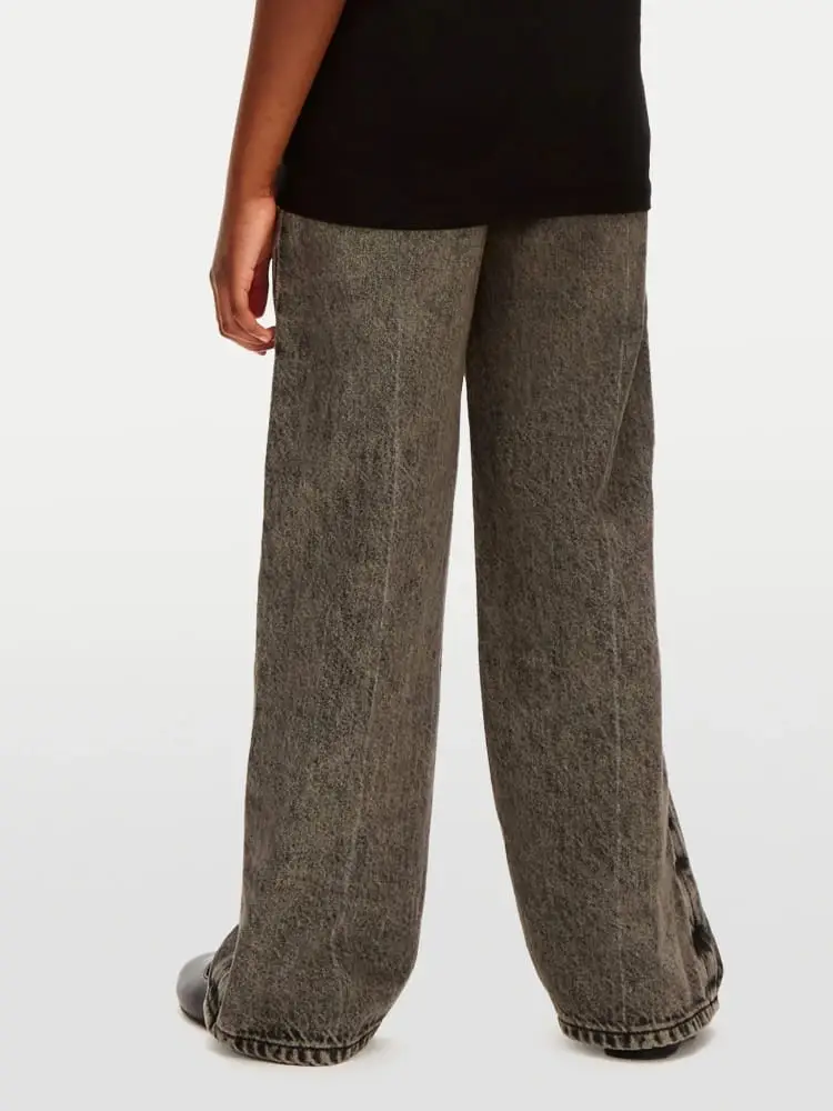 pantalone in denim grigio bambina miniatura 2