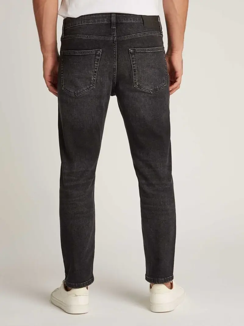 Calvin Klein pantalone in denim nero uomo patch logo sul retro miniatura 2