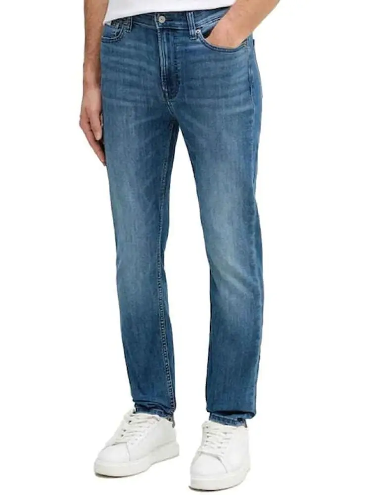 pantalone in denim uomo mini logo
