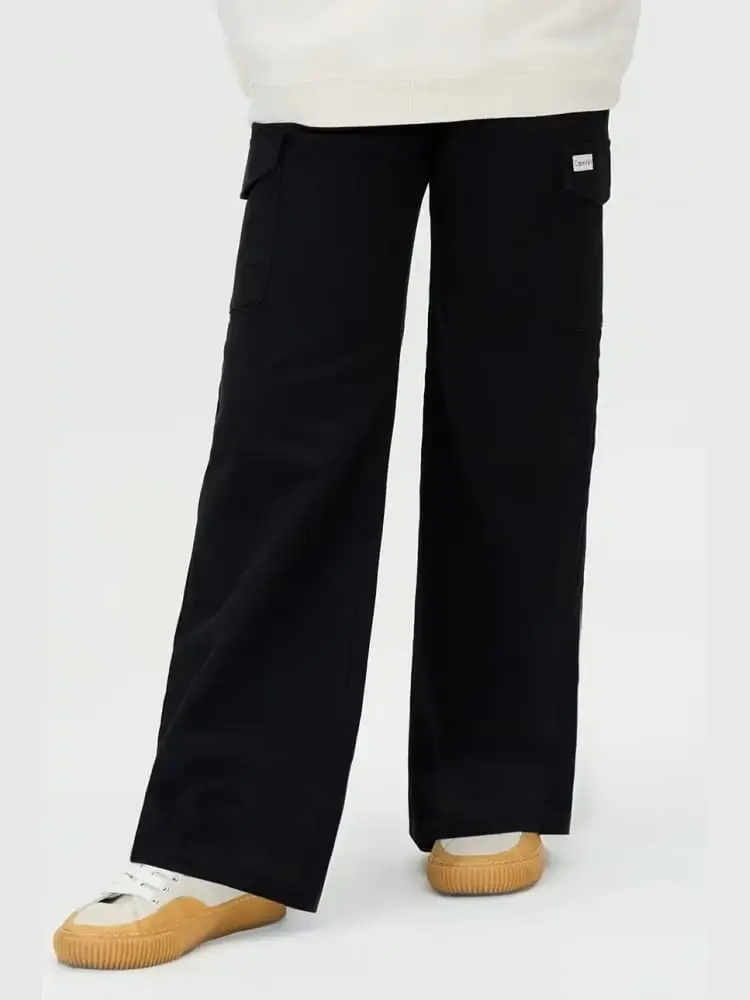 pantalone kids/junior nero cargo con tascone