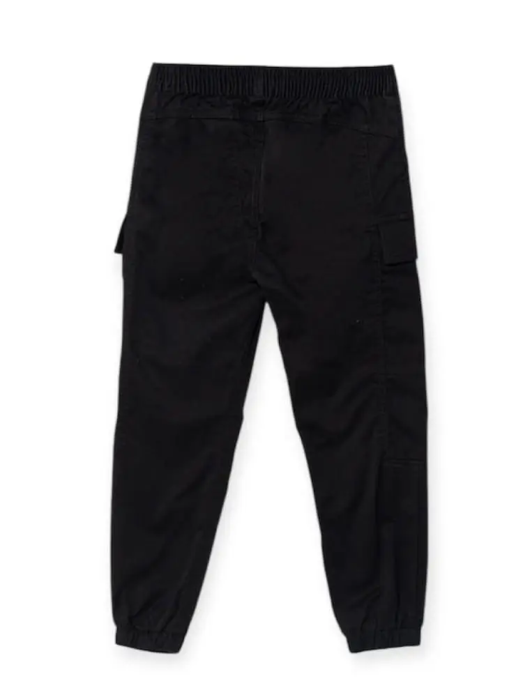 pantalone nero bambino con logo miniatura 2