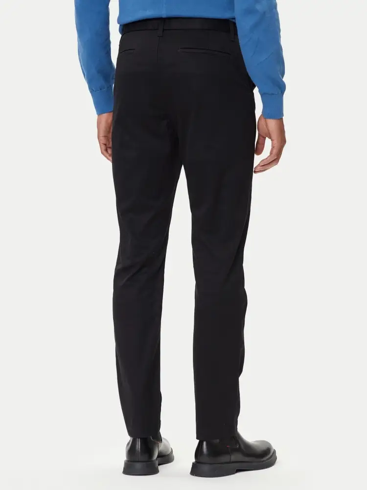 pantalone nero uomo chino in cotone micro logo sul retro miniatura 2