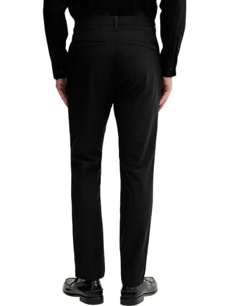 pantalone nero uomo in cotone slim fit miniatura 2