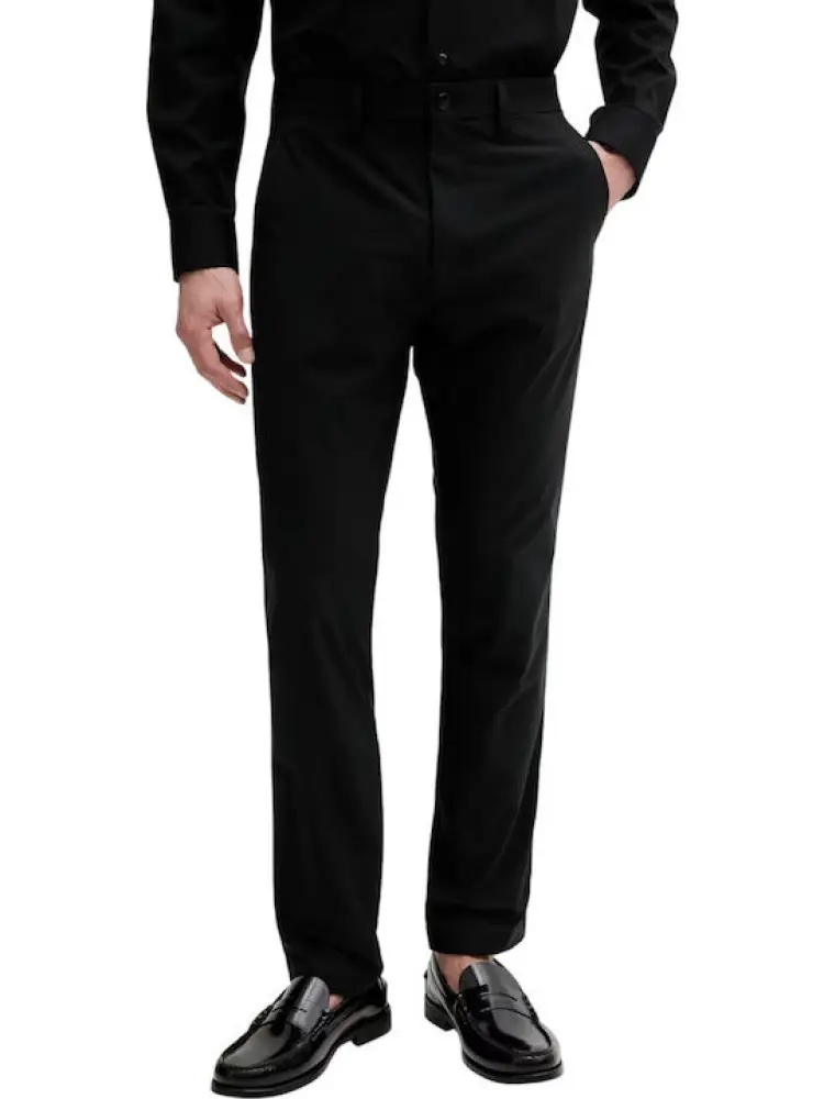 pantalone nero uomo in cotone slim fit