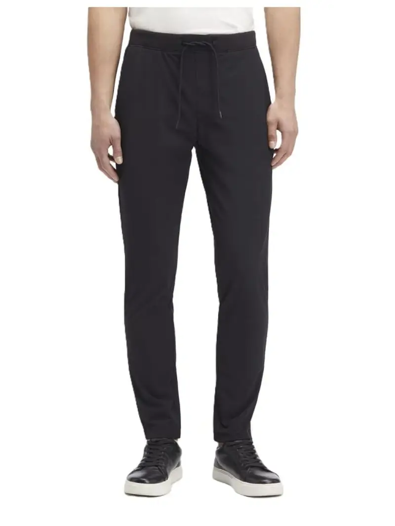 Calvin Klein pantalone nero uomo tuta in cotone micro logo sul retro